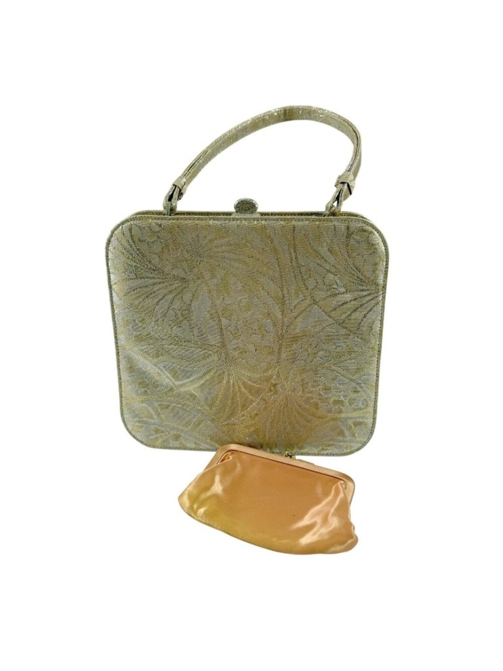 Coblentz Gold Lame Evening Bag Clutch Handbag Purse Saks Fifth Ave Vintage 1950s